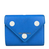 Balenciaga Blue Polka Dot Tri-Fold Wallet