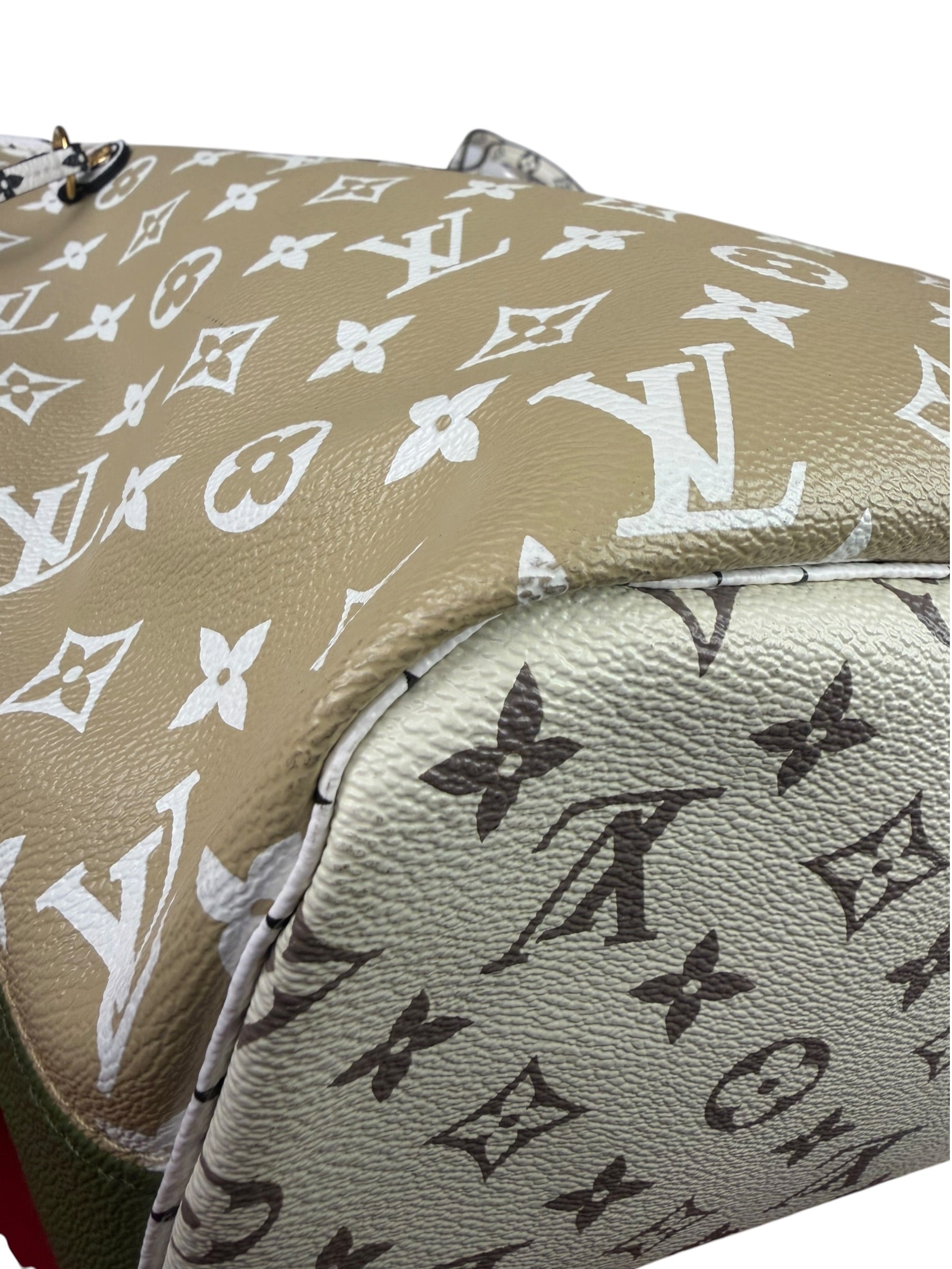 Louis Vuitton Olive Green/Beige Monogram Giant Neverfull MM