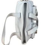 Burberry White Pebbled Leather Shoulder Bag