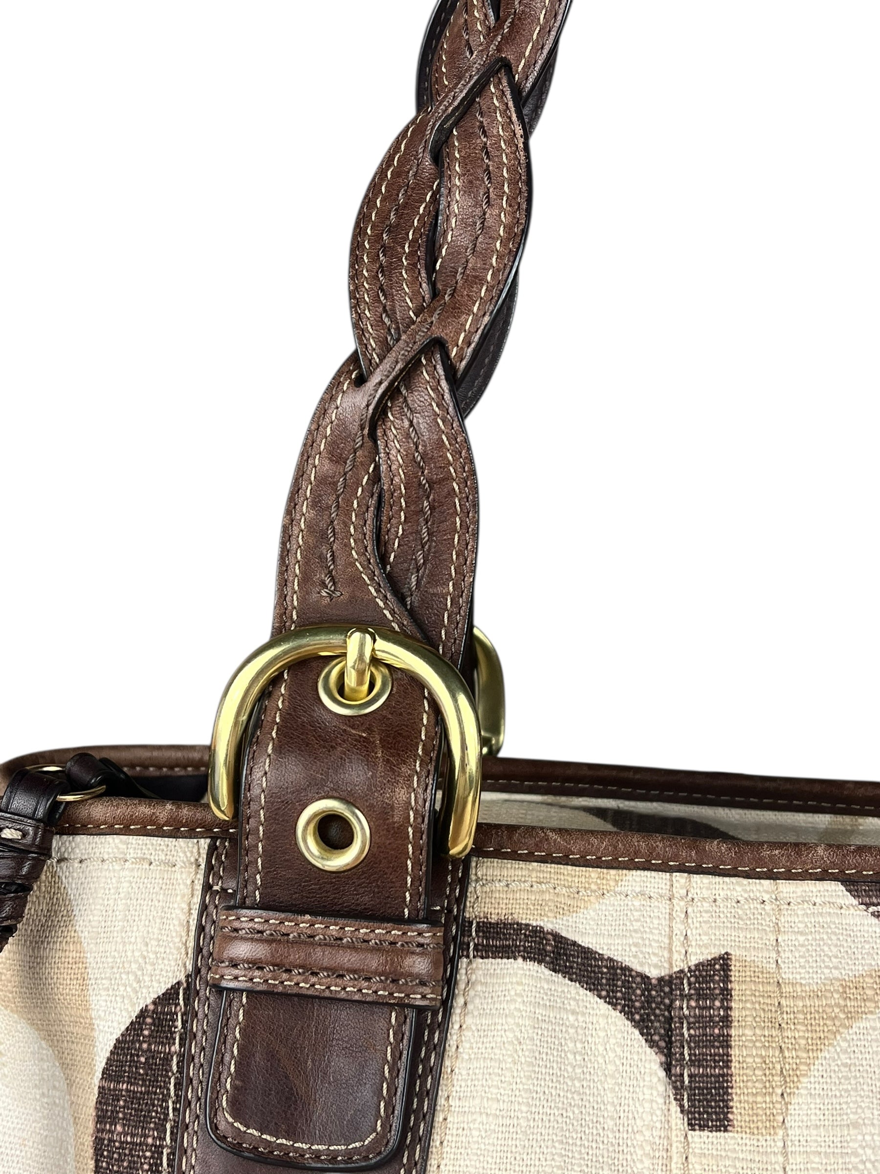 Coach Vintage Braided Strap Canvas Shoulder Bag