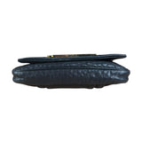 Fendi Black Leather Mini Chain Baguette