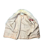 Modéle Chombert Leather Fur Lined Coat Ivory