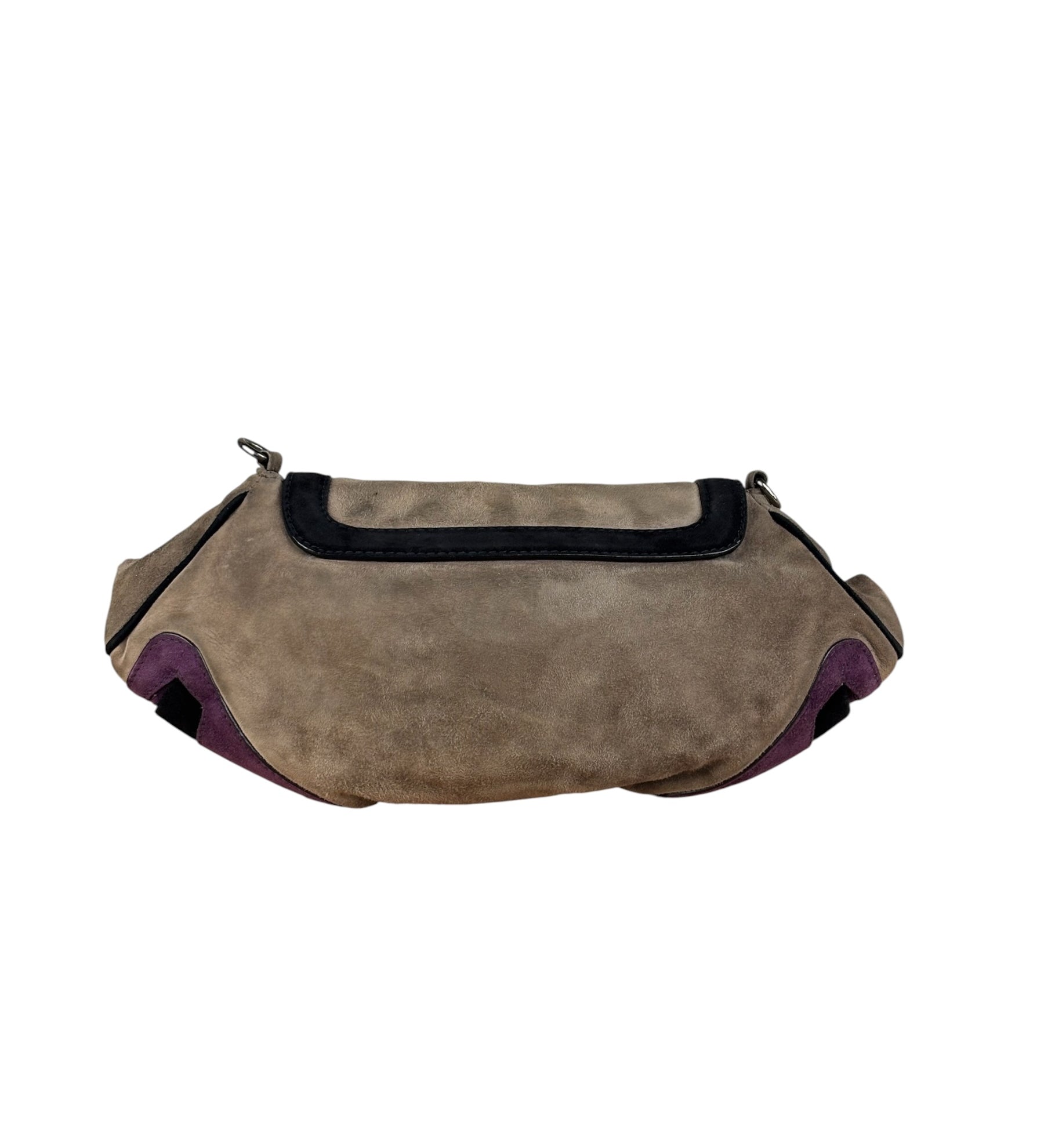 Prada Vintage Tricolor Suede/Leather Flap Crossbody Bag