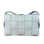 Bottega Veneta Intrecciato Leather Casette Crossbody Blue