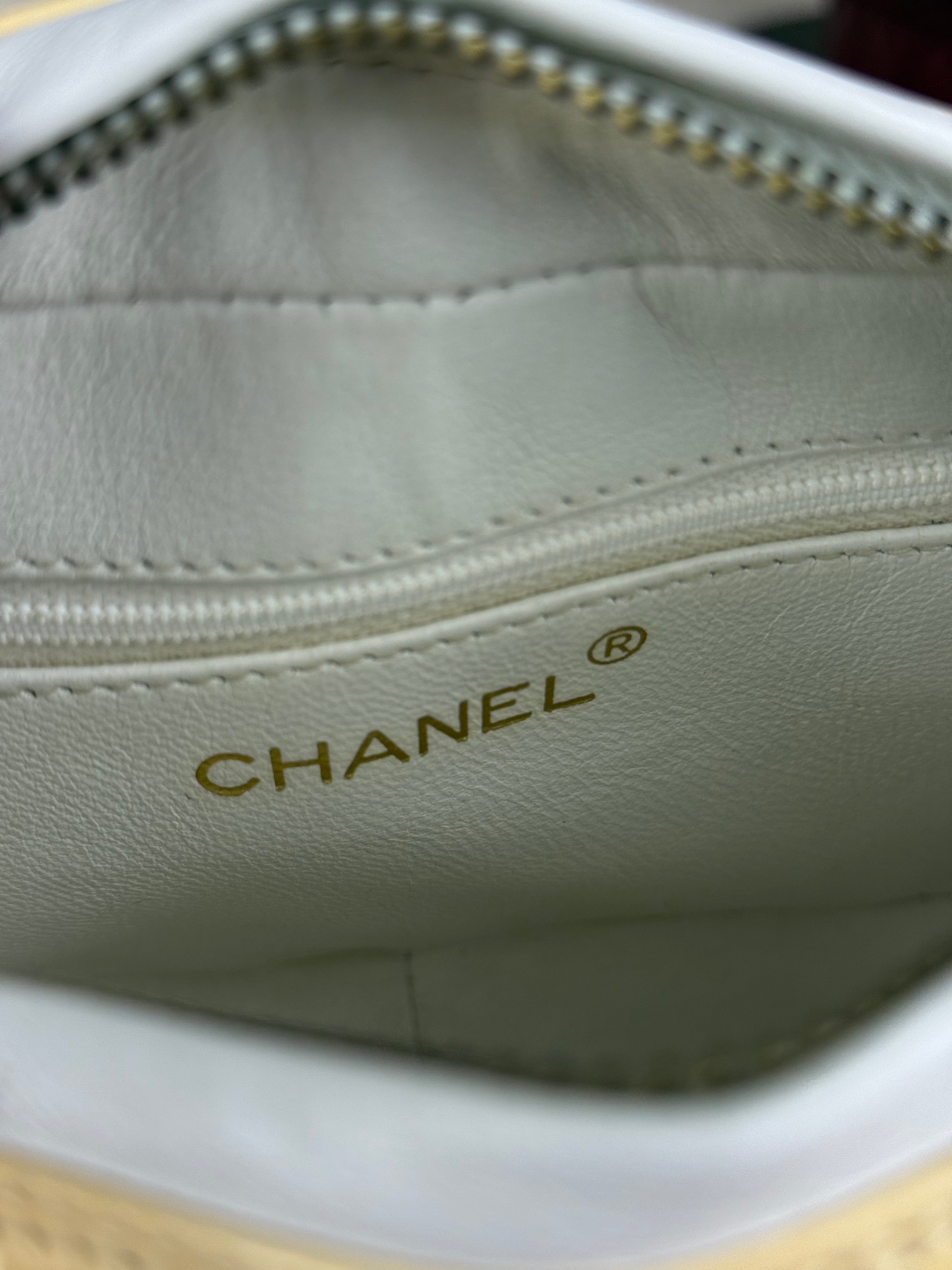 Chanel CC Patent Quilted Yellow Camera Bag 1991