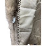 Vintage Light Grey Chevron Patterned Mink Coat
