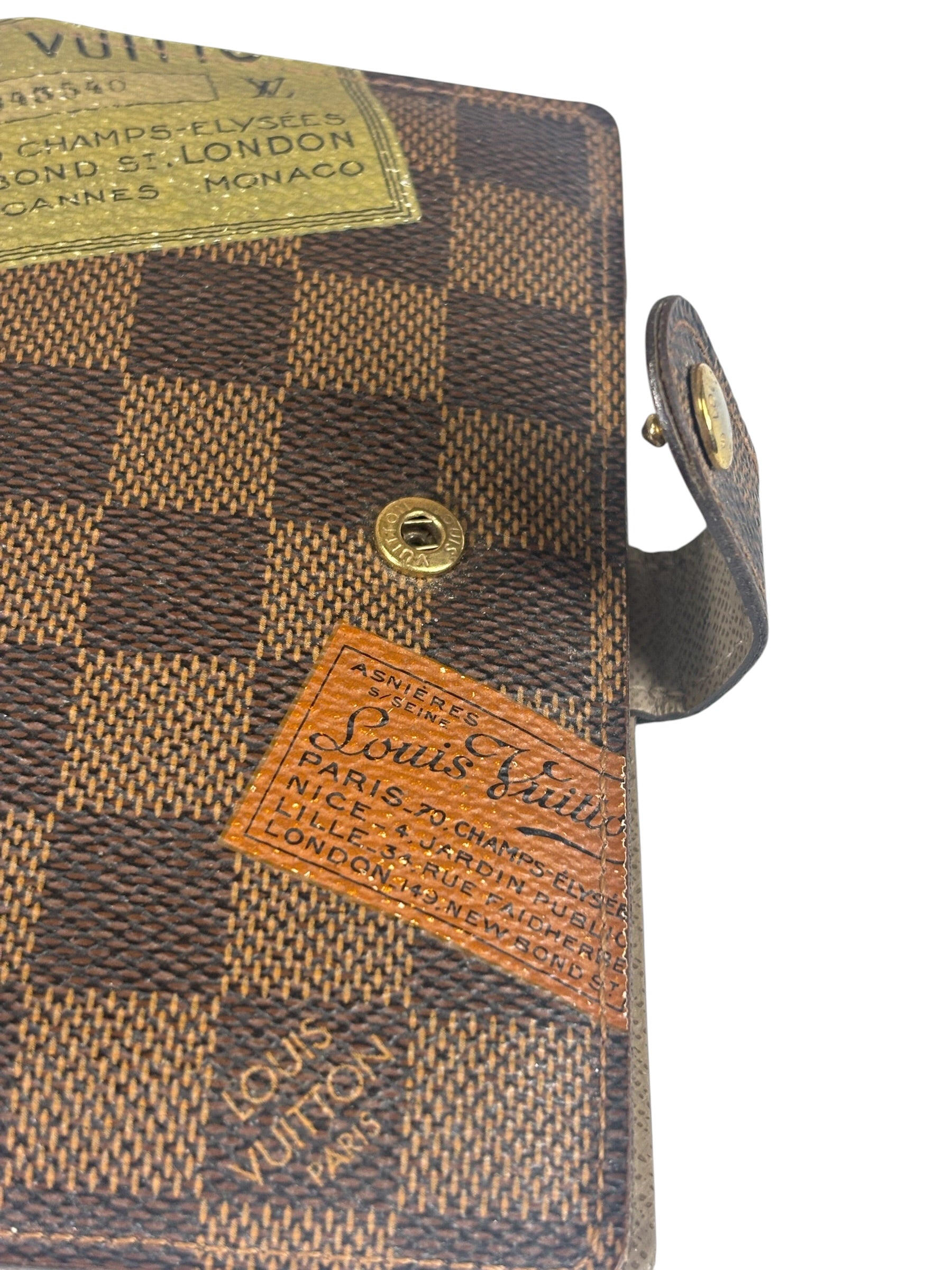Louis Vuitton Damier Ebene Trunk & Labels Small Ring Agenda Cover