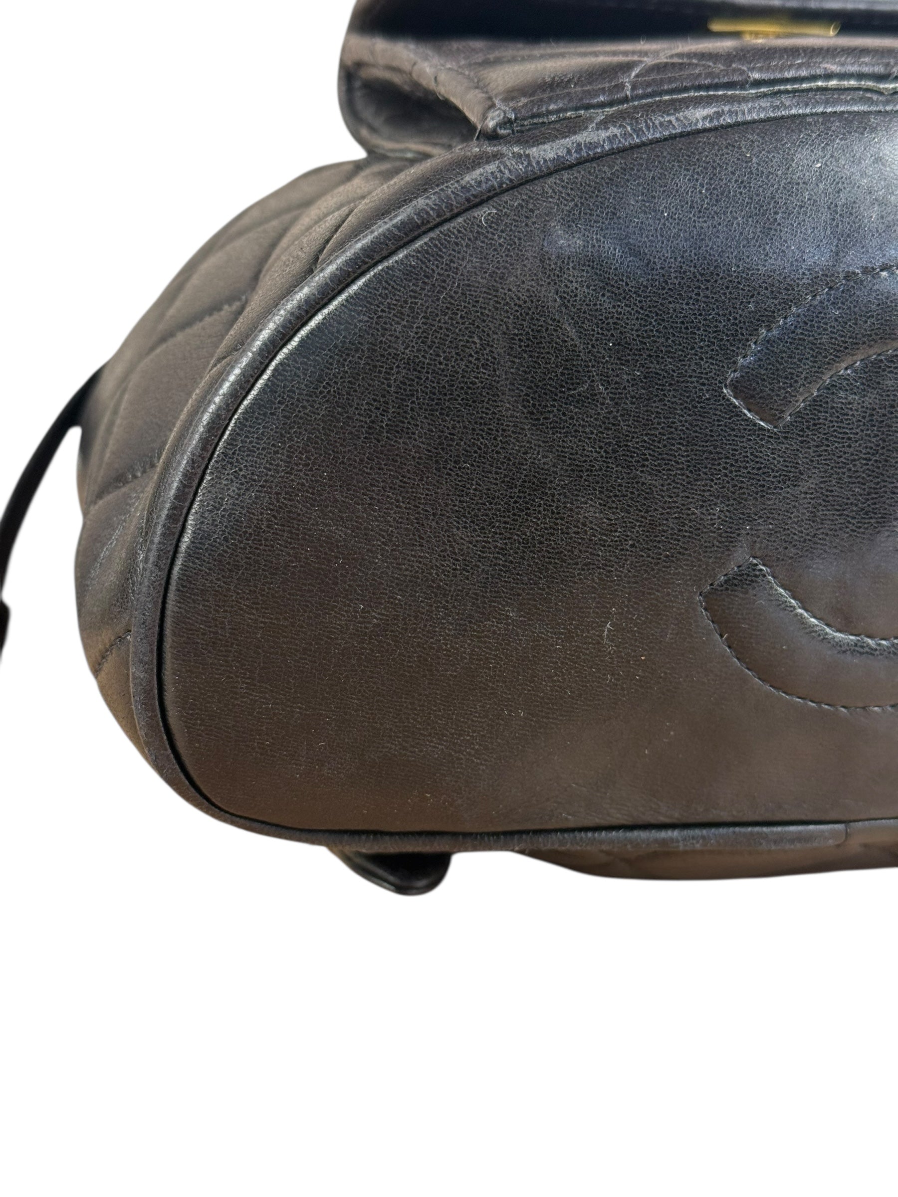 Chanel Black Quilted CC Duma Leather Backpack '97
