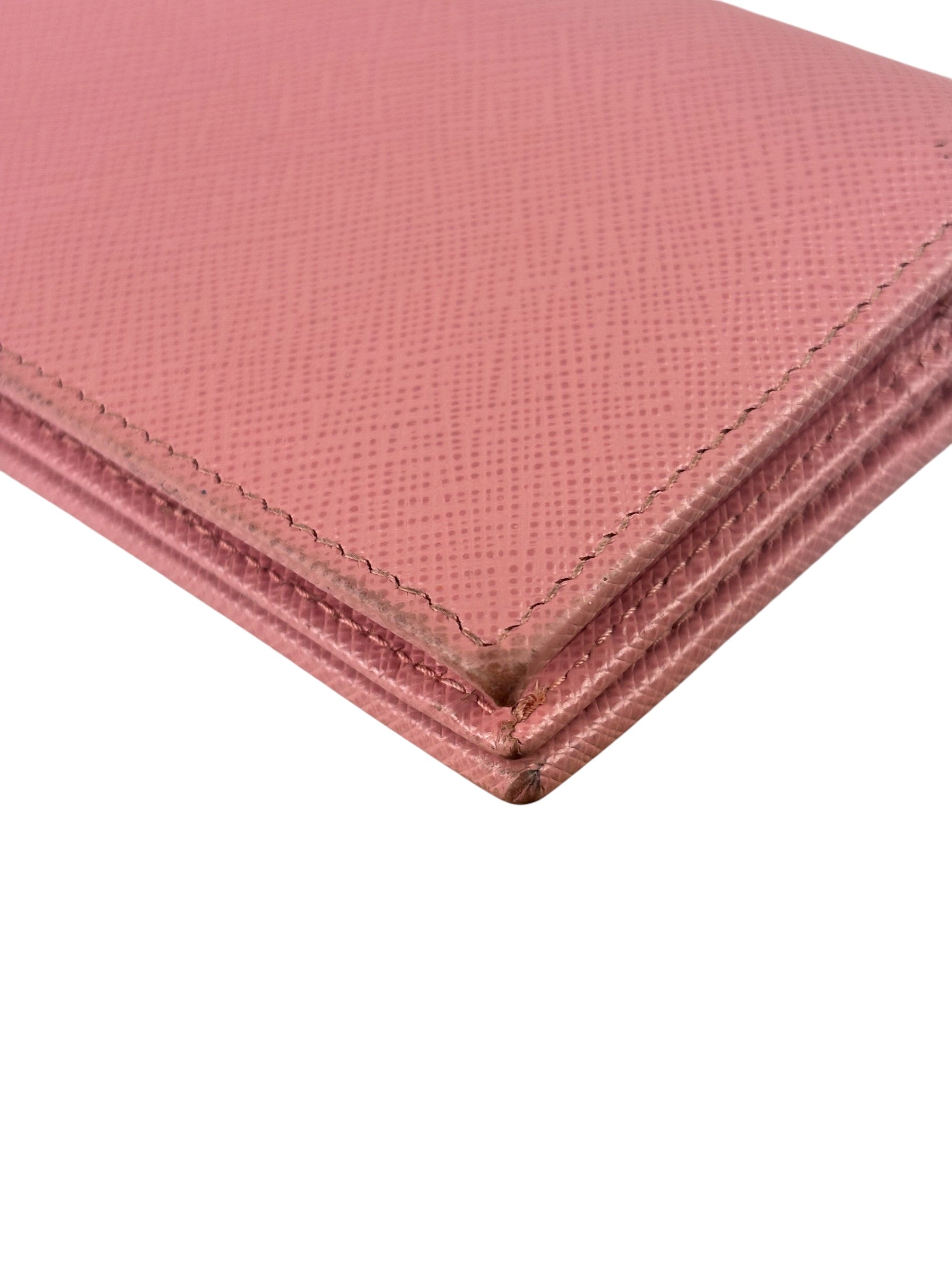 Prada Pink Saffiano Leather Wallet