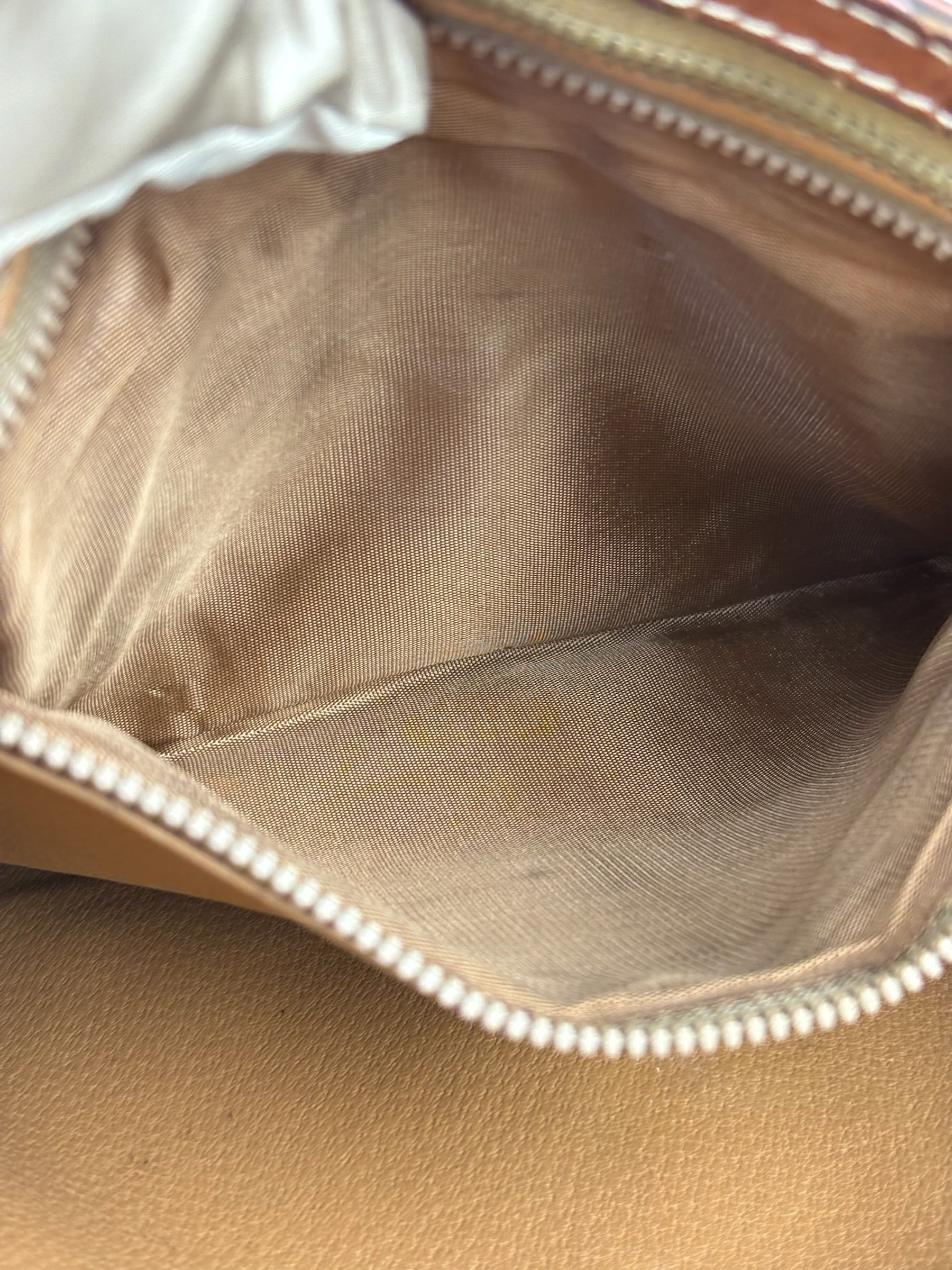 Celine Brown Leather Macadam Clutch