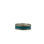 Gucci SS Silver & Turquoise Enamel Band Ring