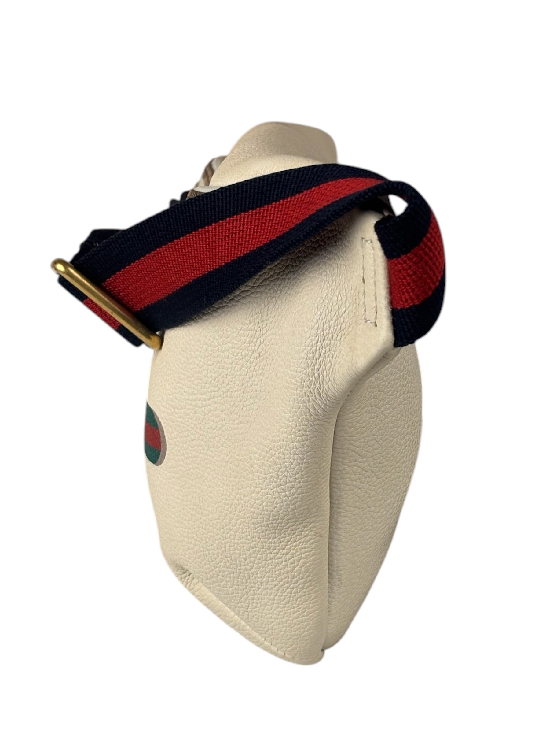 Gucci Ivory Leather Logo Print Belt Bumbag