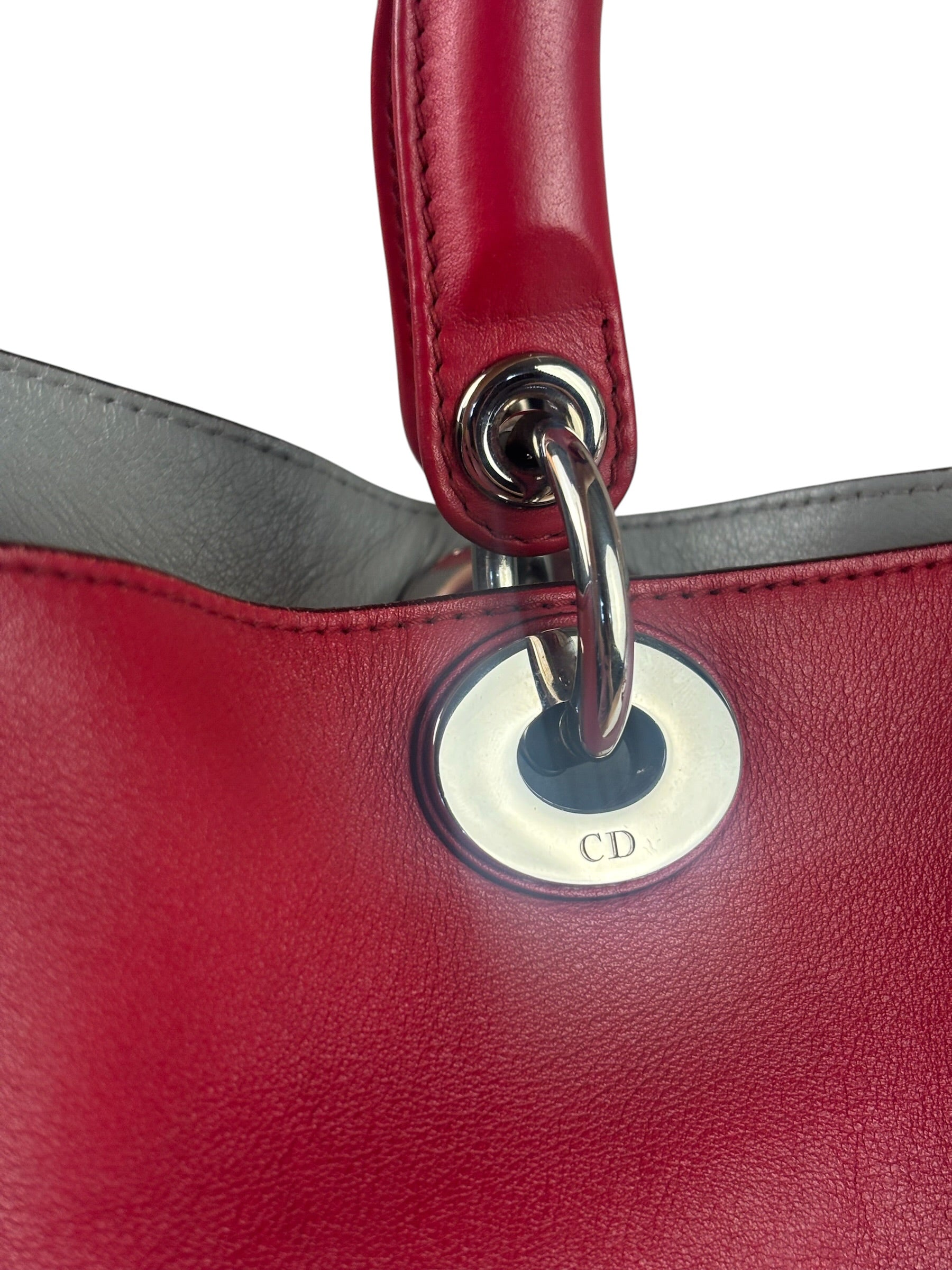 Christian Dior Red Leather Diorissimo Tote