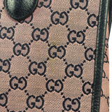 Gucci Bicolor Leather Trim GG Canvas Two-Way Tote Bag