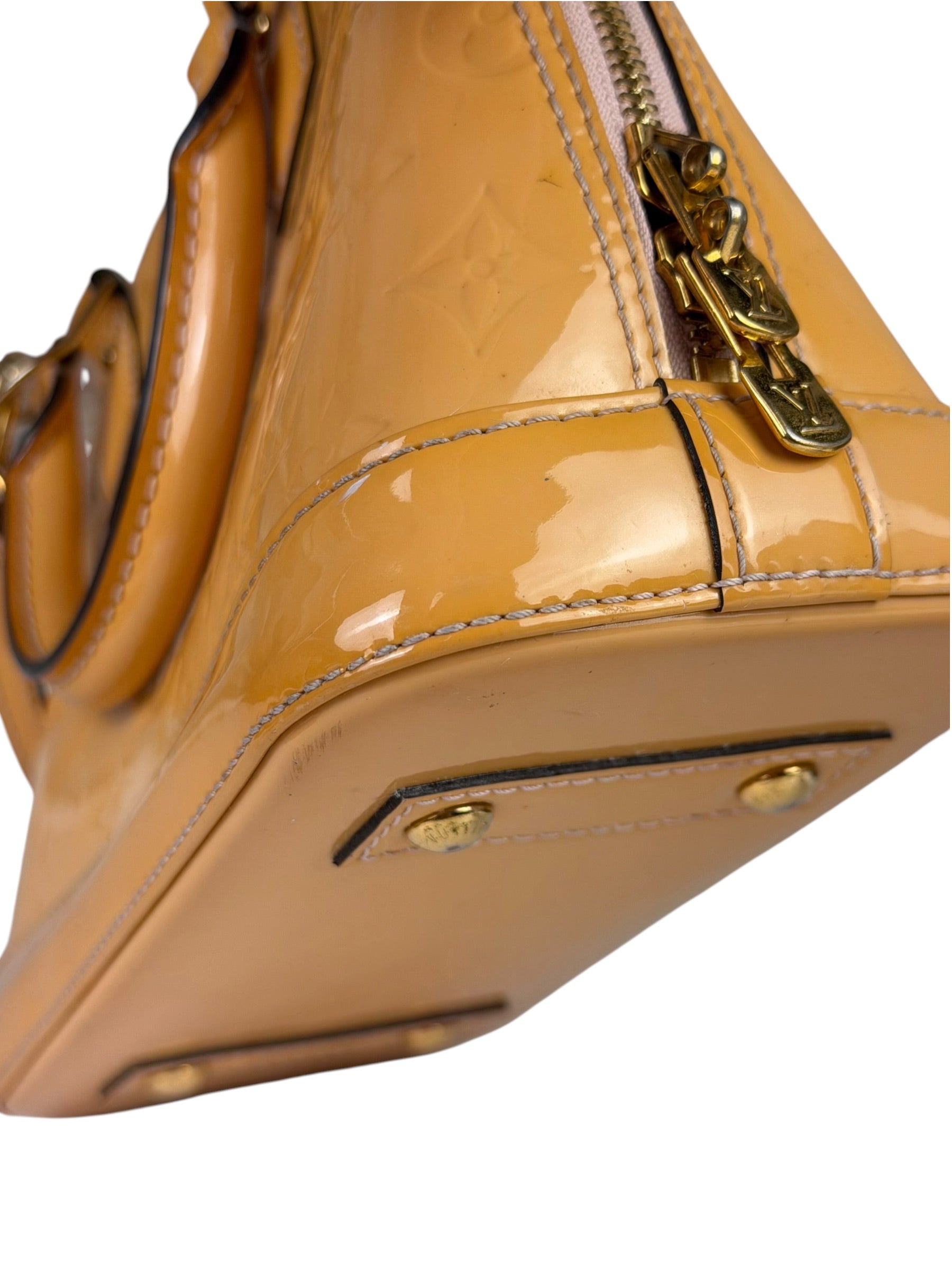 Louis Vuitton Yellow Monogram Vernis Alma BB Two-Way Bag