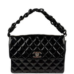 Chanel Vintage Black Leather In The Business Flap Handbag 1996