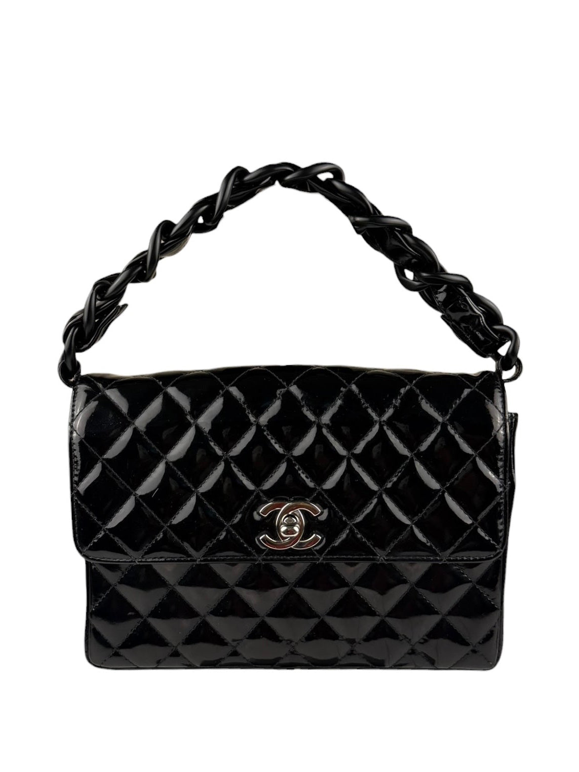 Chanel Vintage Black Leather In The Business Flap Handbag 1996