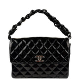 Chanel Vintage Black Leather In The Business Flap Handbag 1996