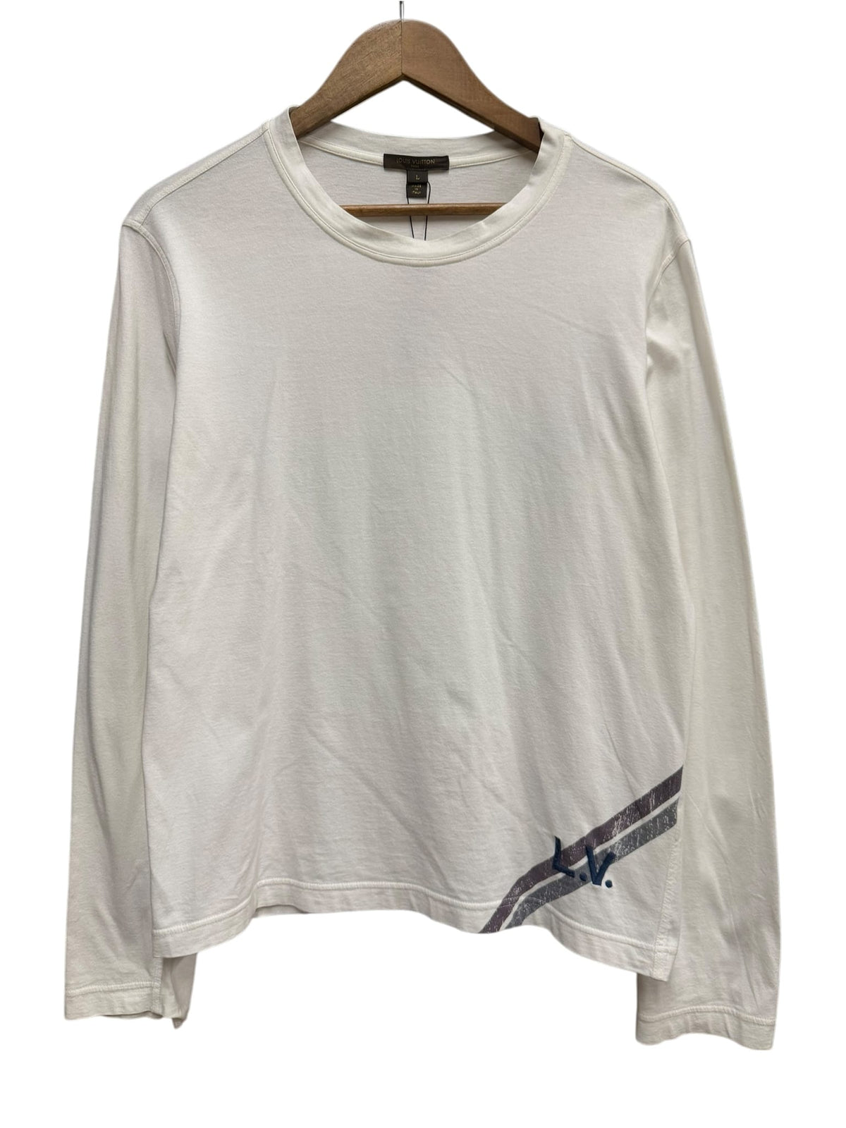 Louis Vuitton White LV Logo Long Sleeve Top