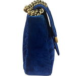 Gucci GG Blue Velvet Marmont Shoulder Bag