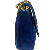 Gucci GG Blue Velvet Marmont Shoulder Bag