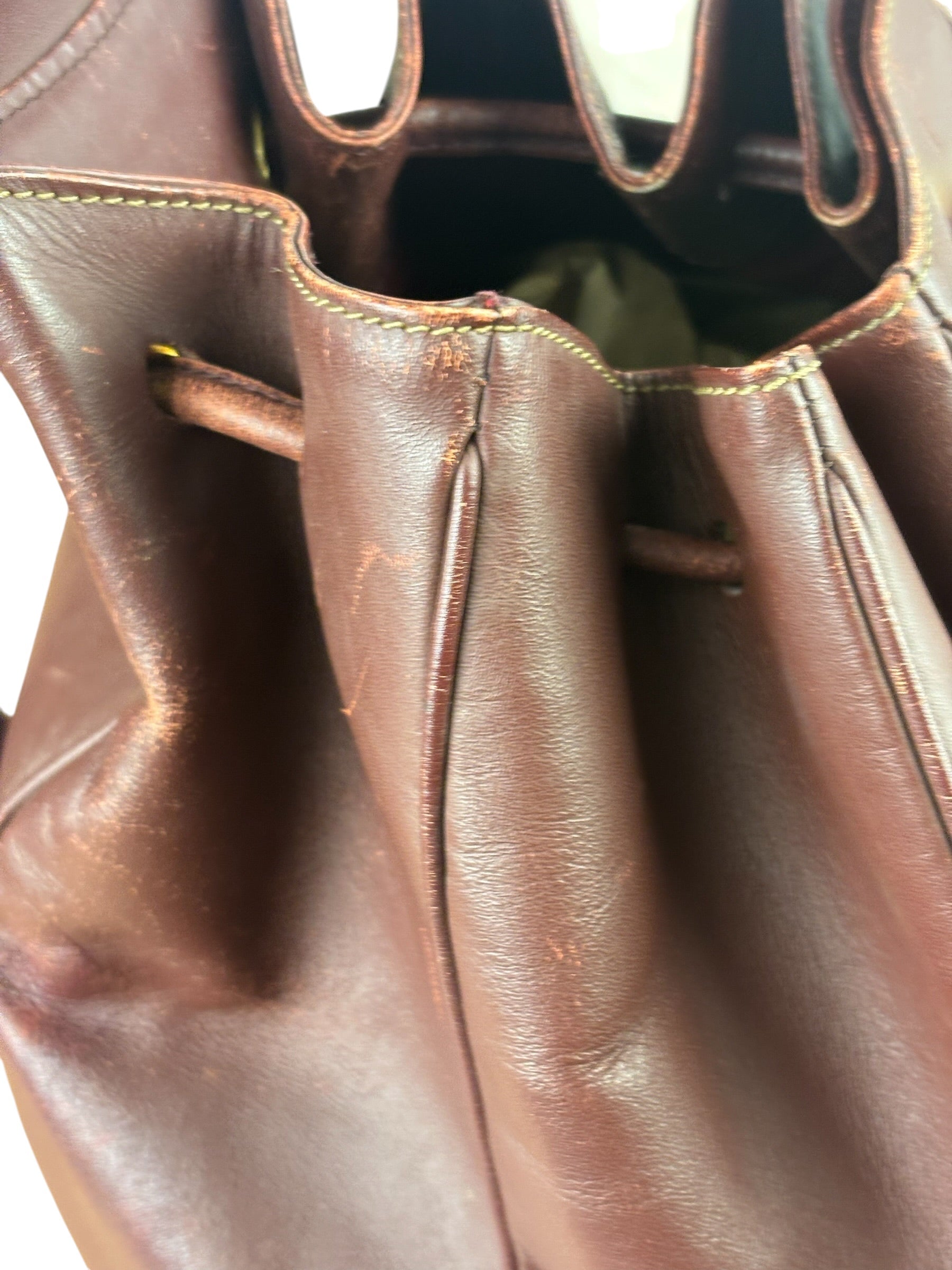 Cartier Vintage Burgundy Leather Must De Cartier Bucket Bag