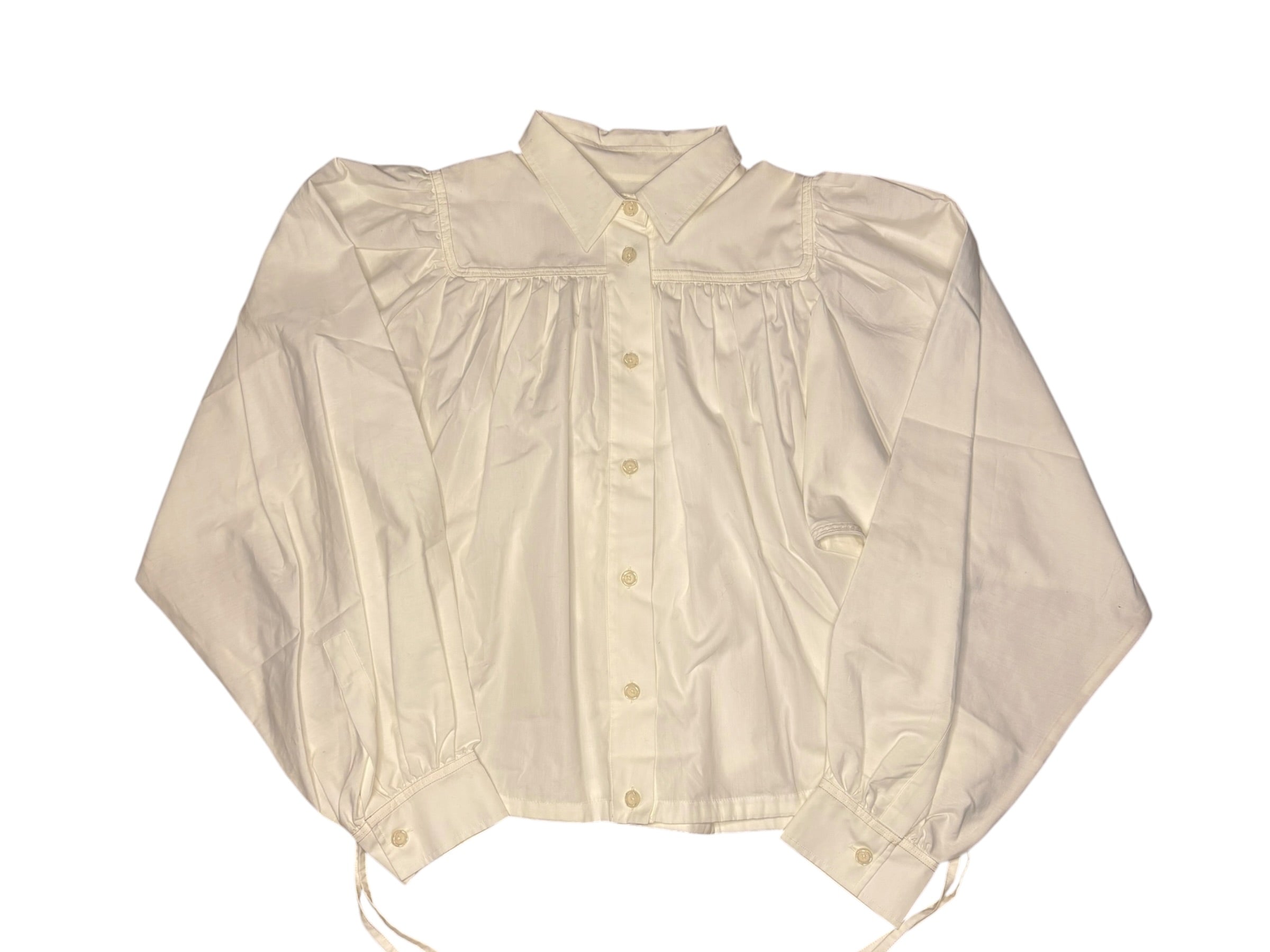 Marni White Pleated Button Down Blouse