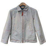 Prada Vintage Blue Striped Canvas Zip Up Collared Jacket