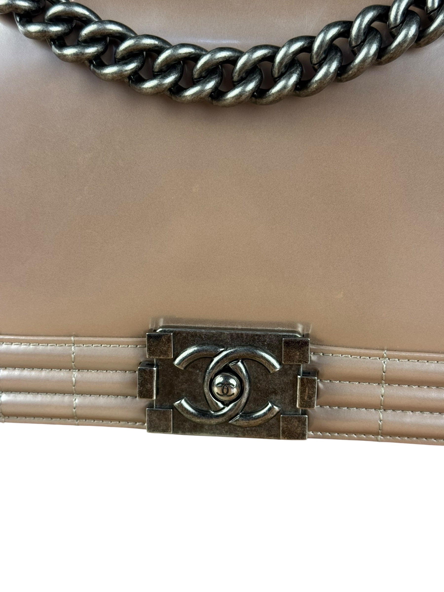 Chanel Pink Glazed Calfskin M Boy Bag 2012