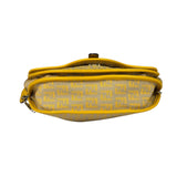 Fendi Yellow Leather Trim Zucca Crossbody Bag