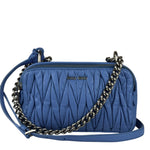 Miu Miu Blue Leather Chain Camera 2Way Shoulder Bag