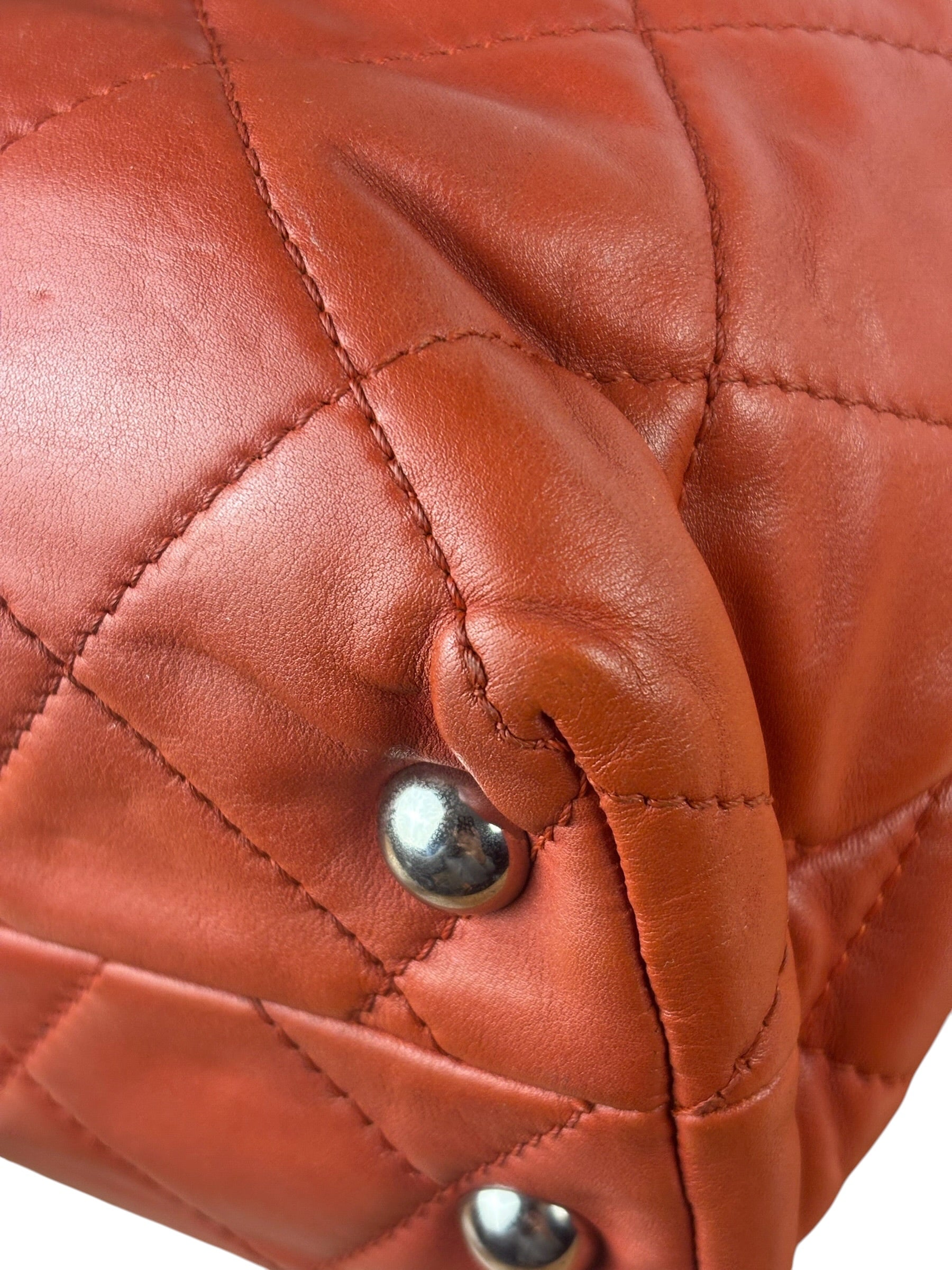 Chanel Red Quilted Calfskin In The Business Tote 2011