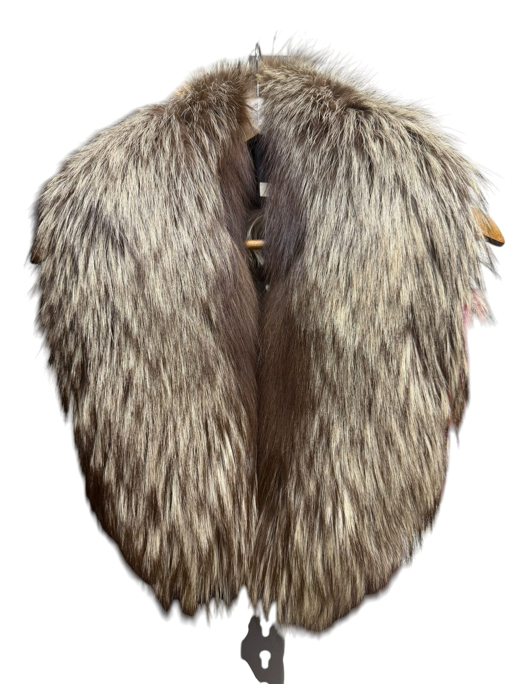 Vintage Dark Brown/White Fox Fur Clip-On Stole