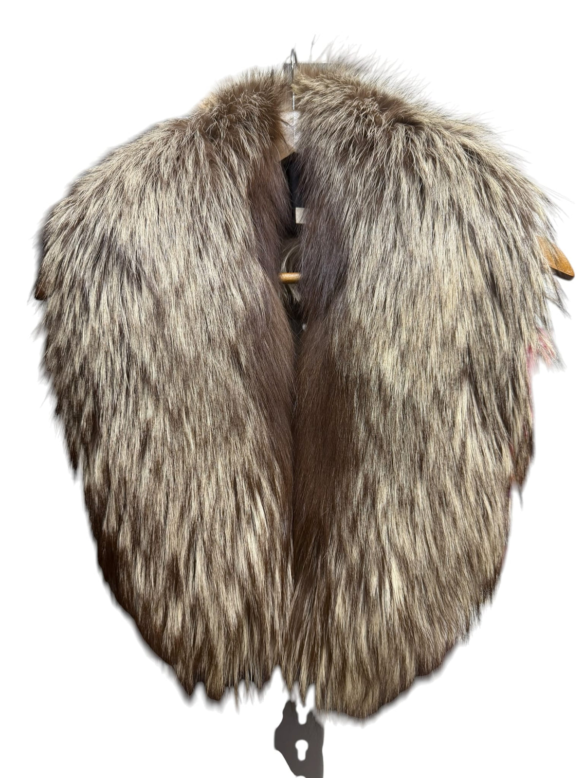 Vintage Dark Brown/White Fox Fur Clip-On Stole