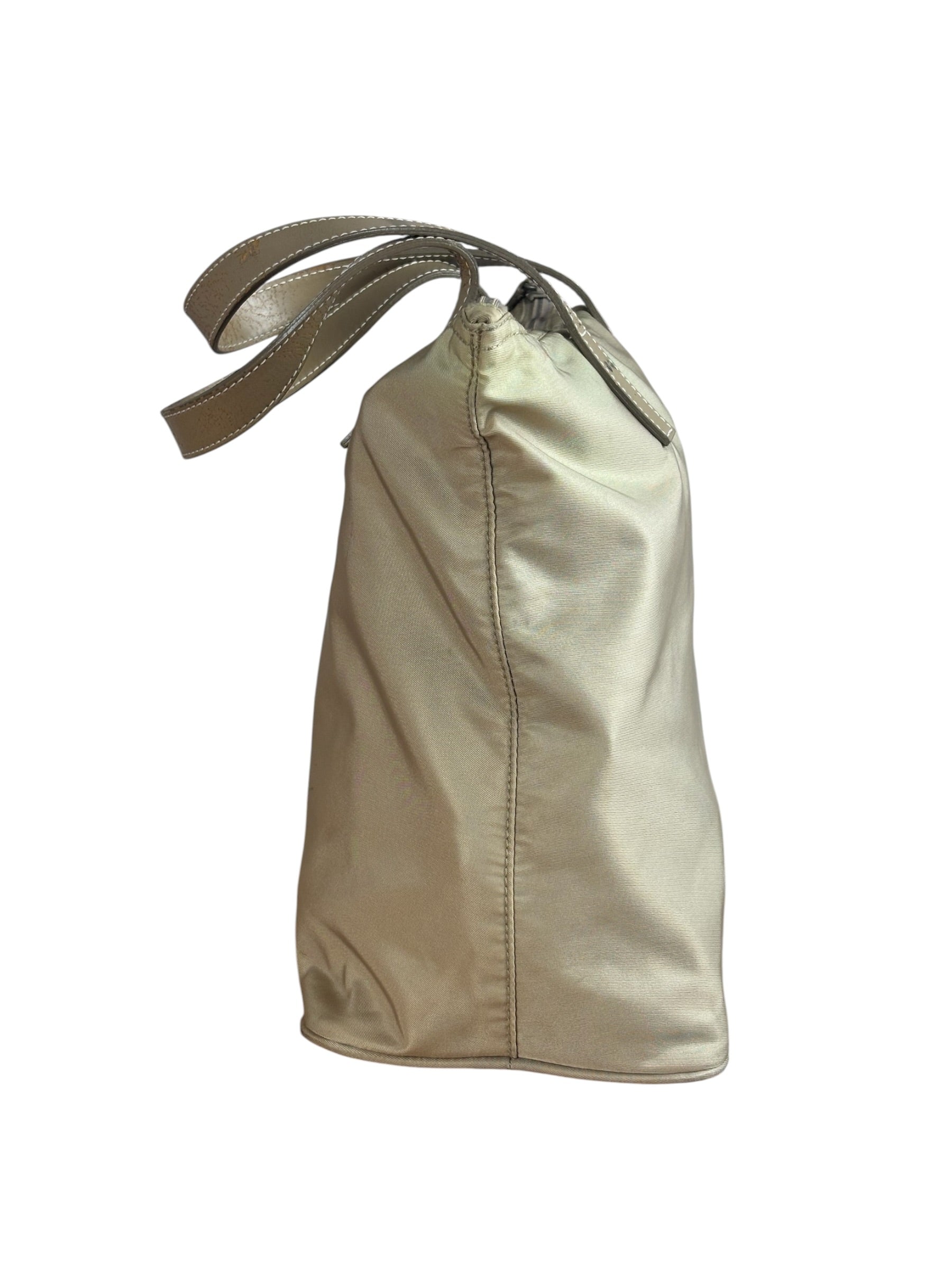 Prada Vintage Beige Nylon Top Handle Bag