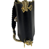 Fendi Black Leather Kan I Scallop Edge Flap Bag