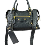 Balenciaga Grey Lambskin Motocross City Two-Way Bag