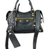 Balenciaga Grey Lambskin Motocross City Two-Way Bag