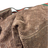 Gucci Brown Suede GG Supreme Giglio Large Tote