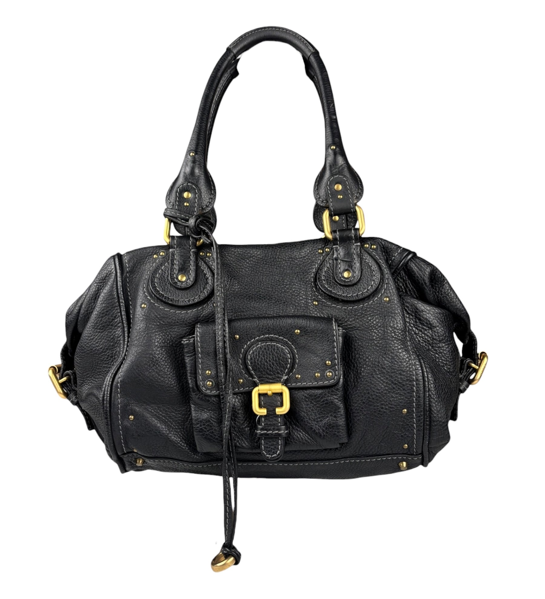 Chloe Black Leather Paddington Shoulder Bag