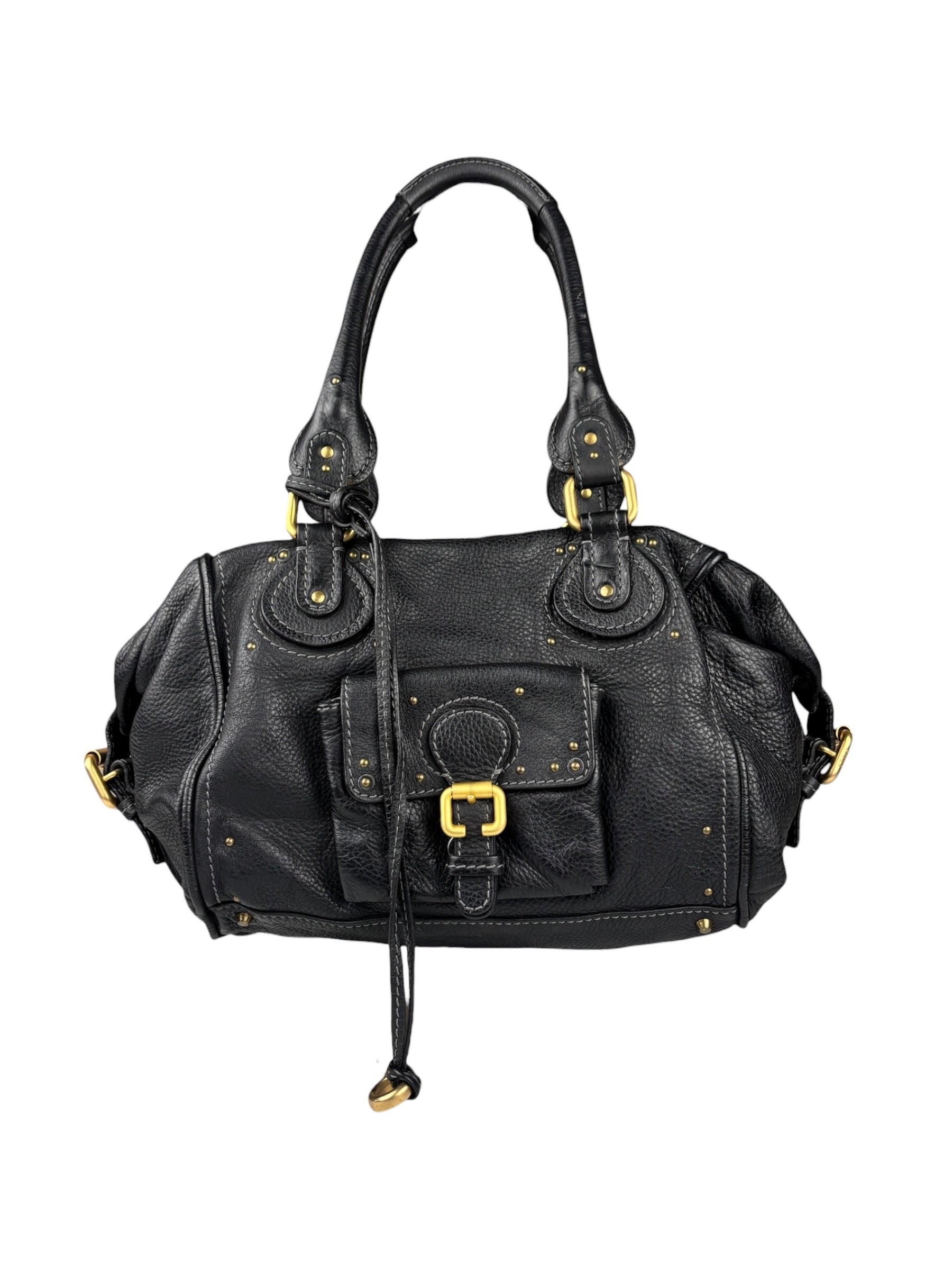 Chloe Black Leather Paddington Shoulder Bag