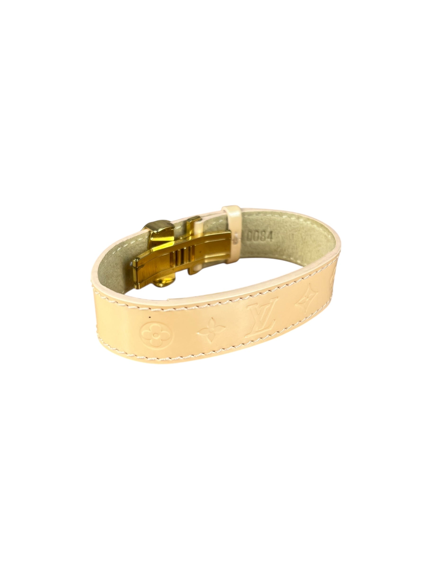Louis Vuitton Monogram Vernis Logo Bracelet Yellow