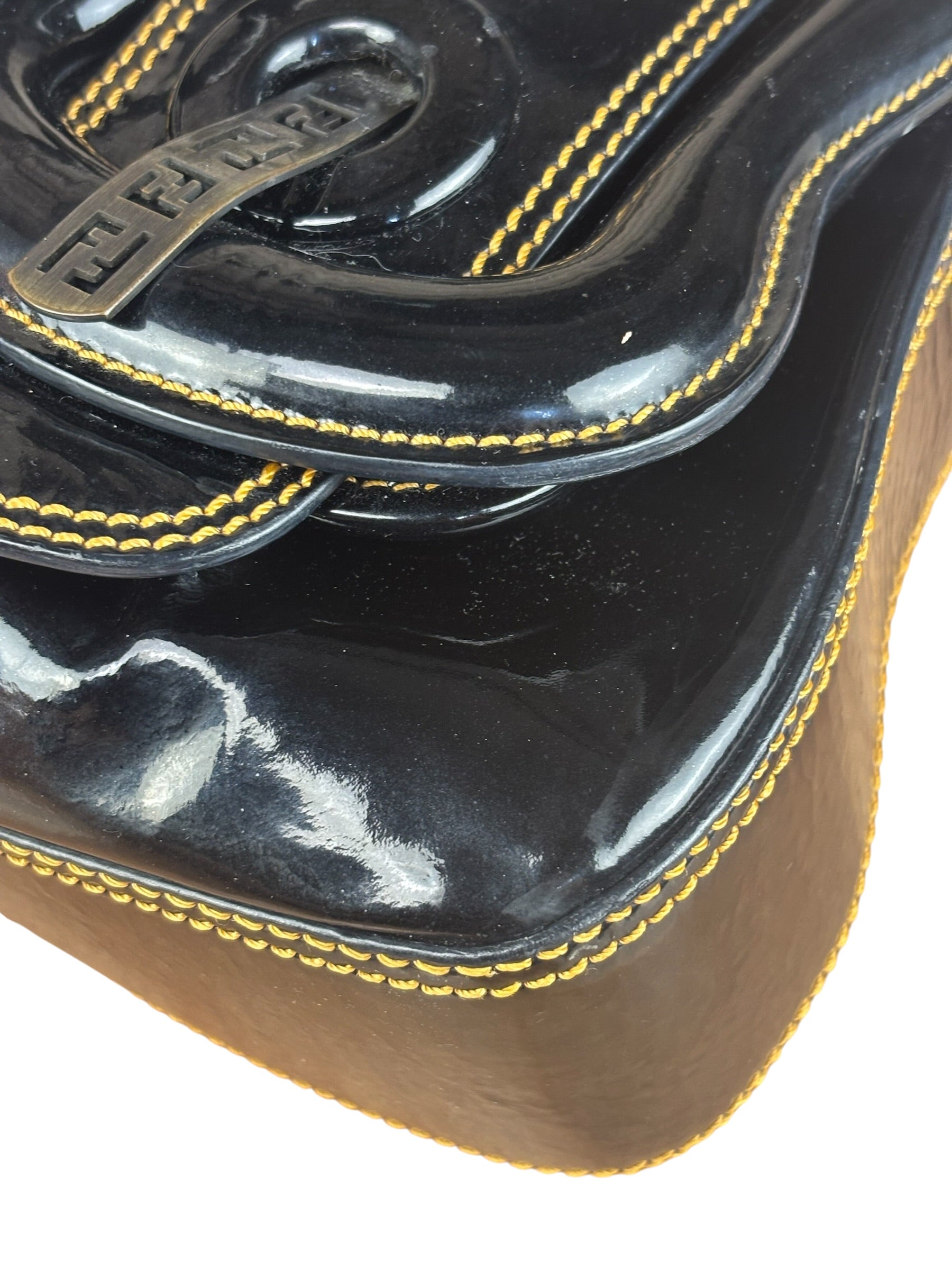 Fendi Black Patent Leather Shoulder Bag B