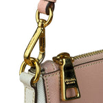 Prada Bicolor Saffiano Leather Mini Pochette
