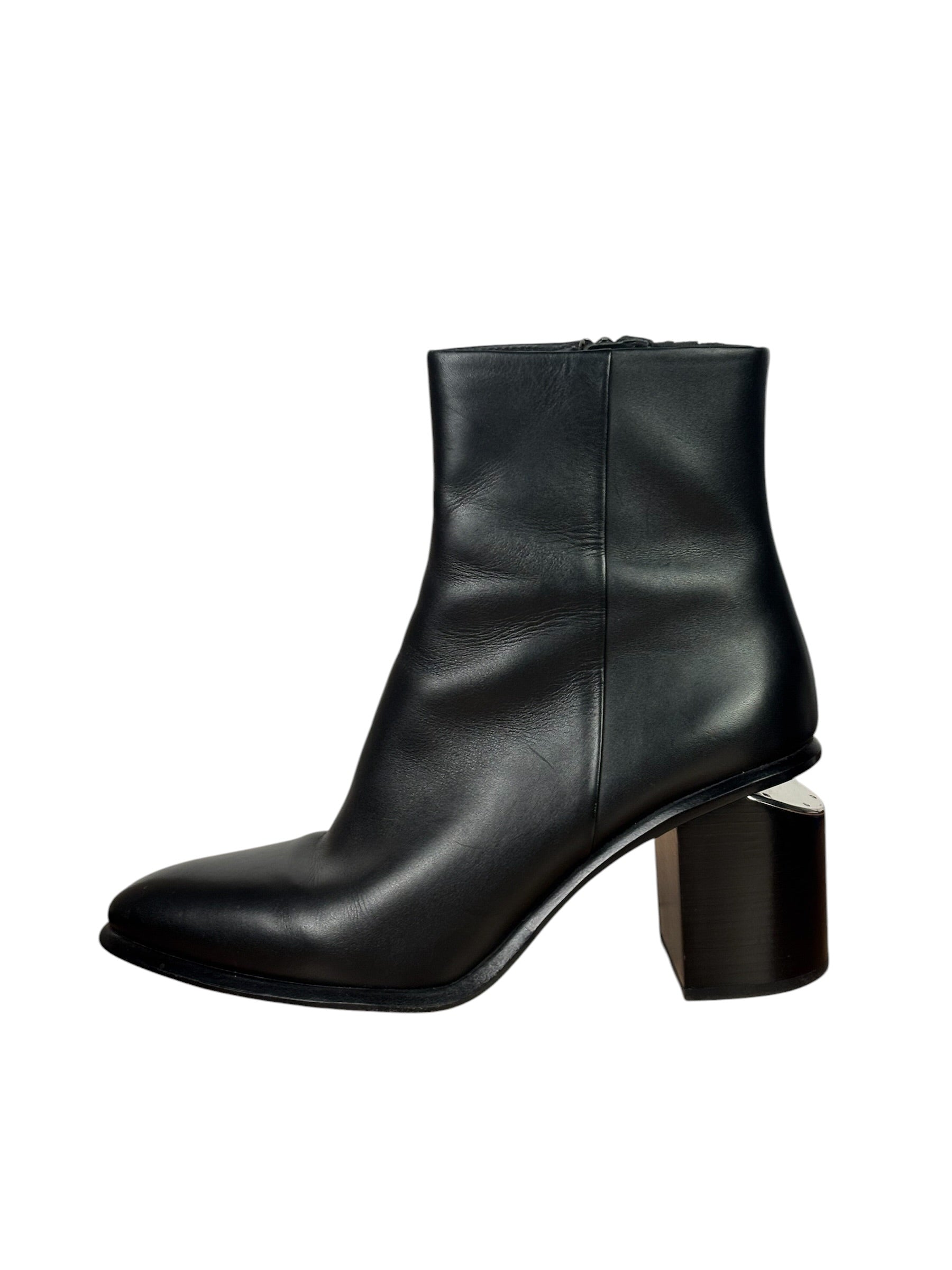 Alexander Wang Black Leather Gabi Cutout Heel Ankle Boots