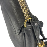 Gucci Black Pebbled Leather Soho Chain Flap Crossbody Bag