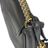 Gucci Black Pebbled Leather Soho Chain Flap Crossbody Bag