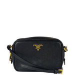 Prada Black Saffiano Leather Mini Camera Bag