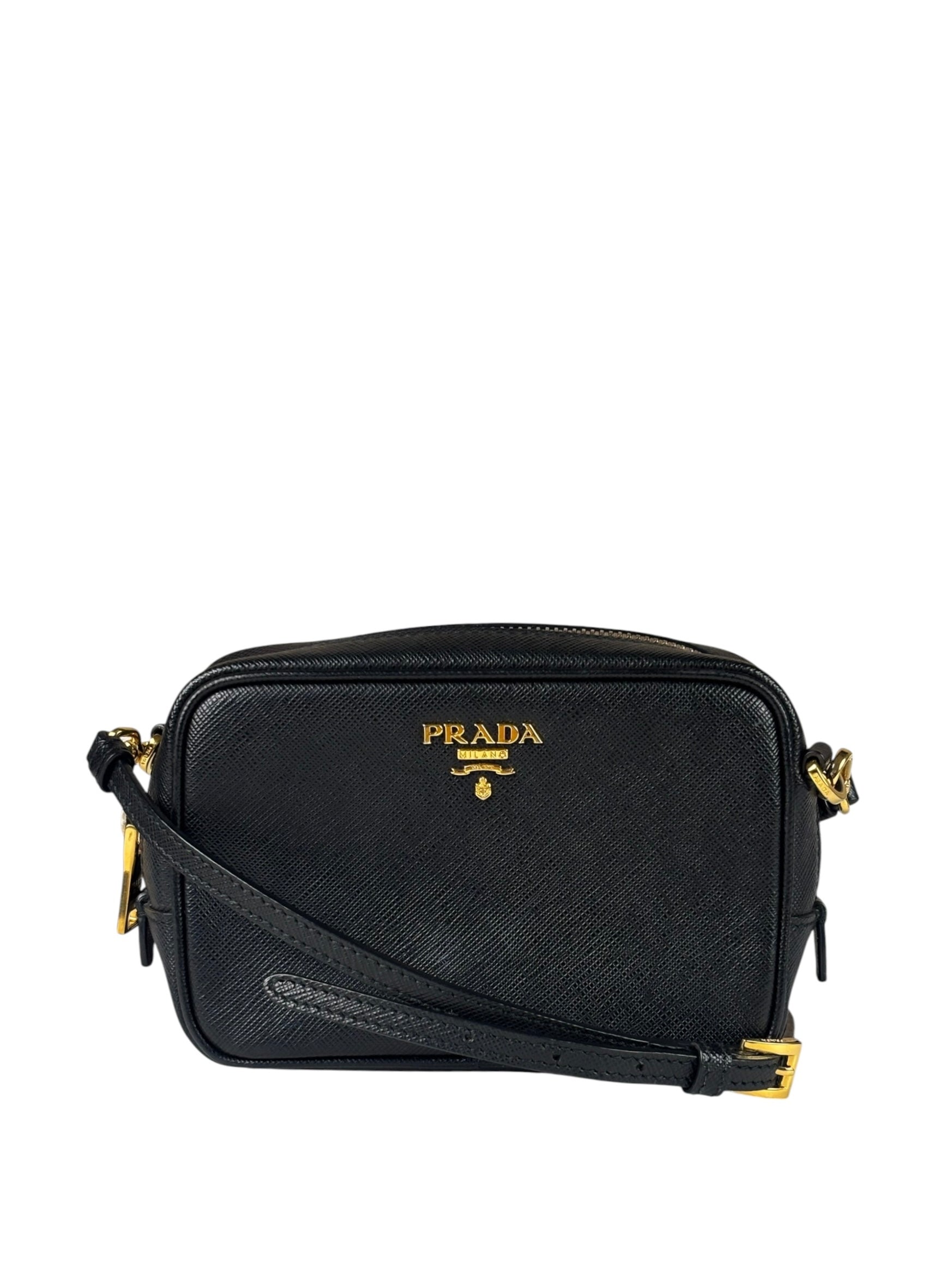 Prada Black Saffiano Leather Mini Camera Bag