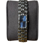Fendi Navy Blue Rectangular Silver Link Dial